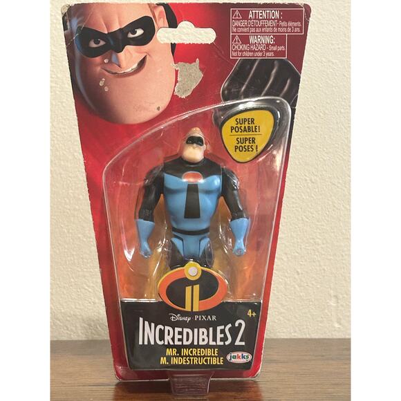 Jakks Disney Pixar Incredibles 2 Mr. Incredible Poseable Figure Blue Suit - Picture 1 of 3
